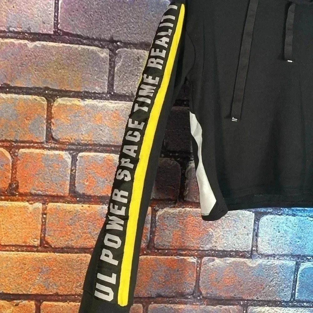 Marvel Avengers Women’s Black Yellow Cropped Hoodie XS - Picture 3 of 7